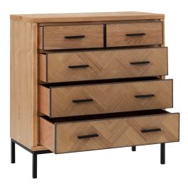 Cajonera SPIKE 80 x 40 x 91,5 cm Natural Metal Madera