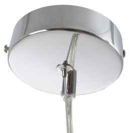 Lámpara de Techo 28 x 28 x 120 cm Cristal Metal Plata Ø 28 cm