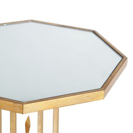 Mesa auxiliar 48,5 x 48,5 x 60,5 cm Cristal Dorado Metal