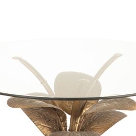 Mesa auxiliar Cristal Dorado Metal 60 x 60 x 45 cm Mesa auxiliar Cristal Dorado Metal 60 x 60 x 45 cm