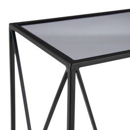 Recibidor 90 x 35 x 80 cm Cristal Negro Metal (2 Unidades) Recibidor 90 x 35 x 80 cm Cristal Negro Metal (2 Unidades)