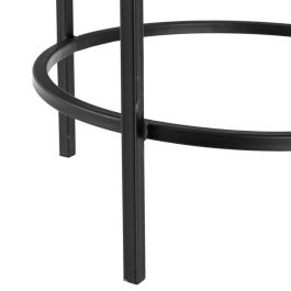 Mesa auxiliar Cristal Negro Metal 40 x 40 x 65 cm Mesa auxiliar Cristal Negro Metal 40 x 40 x 65 cm