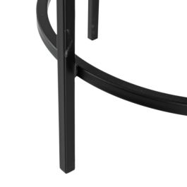 Mesa auxiliar Cristal Negro Metal 40 x 40 x 65 cm Mesa auxiliar Cristal Negro Metal 40 x 40 x 65 cm