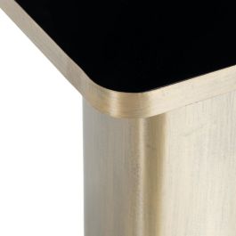 Mesa auxiliar Cristal Negro Dorado Metal 40 x 40 x 45 cm