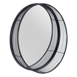 Espejo de pared 60,5 x 15,5 x 60,5 cm Negro Metal