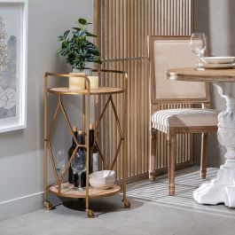 Carro de Cocina 46,5 x 46,5 x 77 cm Natural Dorado Metal Madera