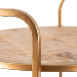 Carro de Cocina 46,5 x 46,5 x 77 cm Natural Dorado Metal Madera