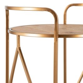 Carro de Cocina 46,5 x 46,5 x 77 cm Natural Dorado Metal Madera
