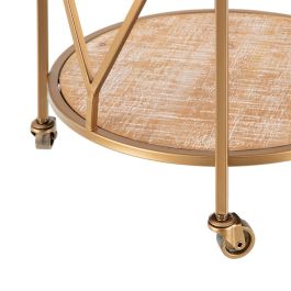 Carro de Cocina 46,5 x 46,5 x 77 cm Natural Dorado Metal Madera