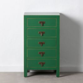 Mesita de Noche 44 x 34 x 77 cm Madera Verde DMF Mesita de Noche 44 x 34 x 77 cm Madera Verde DMF