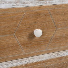 Mesita de Noche COUNTRY Natural Blanco Madera de abeto 50 x 35 x 55 cm Madera MDF