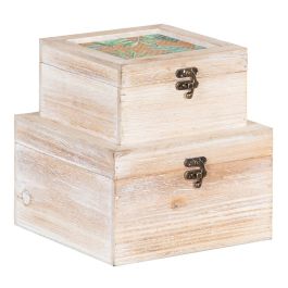 Caja Decorativa Hojas Ratán 20 x 20 x 12 cm DMF (2 Unidades) Precio: 22.94999982. SKU: S8801306