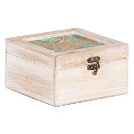 Caja Decorativa Hojas Ratán 20 x 20 x 12 cm DMF (2 Unidades)