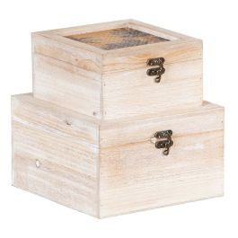 Caja Decorativa Ratán 20 x 20 x 12 cm DMF Palmera (2 Unidades) Precio: 22.94999982. SKU: S8801332