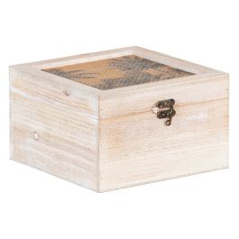 Caja Decorativa Ratán 20 x 20 x 12 cm DMF Palmera (2 Unidades)