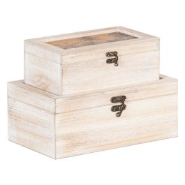 Caja Decorativa 30 x 18 x 12 cm Ratán DMF Palmera (2 Unidades)