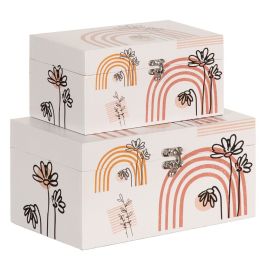 Caja Decorativa PVC Lona Papel DMF Flores 30 x 18 x 15 cm (2 Piezas) Precio: 25.95000001. SKU: S8801366