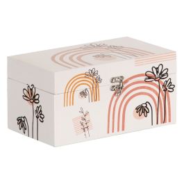 Caja Decorativa PVC Lona Papel DMF Flores 30 x 18 x 15 cm (2 Piezas)