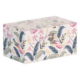 Caja Decorativa PVC Lona Papel DMF Pájaros 30 x 18 x 15 cm (2 Piezas)
