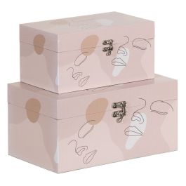 Caja Decorativa Rosa PVC Lona Papel DMF 30 x 18 x 15 cm (2 Piezas) Precio: 25.95000001. SKU: S8801320