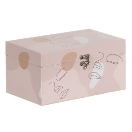 Caja Decorativa Rosa PVC Lona Papel DMF 30 x 18 x 15 cm (2 Piezas)