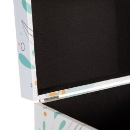 Caja Decorativa PVC Lona Papel DMF Helecho 30 x 18 x 15 cm (2 Piezas)