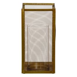 Portavelas Cristal Dorado Metal 18 x 18 x 35,5 cm Portavelas Cristal Dorado Metal 18 x 18 x 35,5 cm