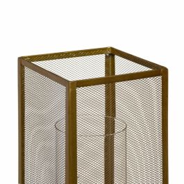 Portavelas Cristal Dorado Metal 18 x 18 x 35,5 cm Portavelas Cristal Dorado Metal 18 x 18 x 35,5 cm