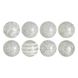 Bolas CAPIZ Decoración Plata 10 x 10 x 10 cm (8 Unidades)