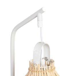 Lámpara de mesa Blanco Beige Hierro Ratán 60 W 220 V 240 V 220-240 V 22 x 17,5 x 50 cm