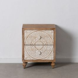 Mesita de Noche SHABBY CHIC 47 x 43 x 58 cm Natural Madera Blanco Mesita de Noche SHABBY CHIC 47 x 43 x 58 cm Natural Madera Blanco