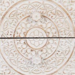 Mesita de Noche SHABBY CHIC 47 x 43 x 58 cm Natural Madera Blanco Mesita de Noche SHABBY CHIC 47 x 43 x 58 cm Natural Madera Blanco