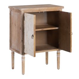 Armario SHABBY CHIC 64 x 37 x 86 cm Natural Madera Blanco Armario SHABBY CHIC 64 x 37 x 86 cm Natural Madera Blanco