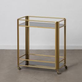 Carro de Cocina 66 x 36,5 x 77 cm Cristal Dorado Metal Carro de Cocina 66 x 36,5 x 77 cm Cristal Dorado Metal