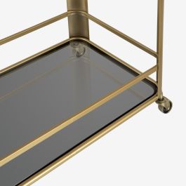 Carro de Cocina 66 x 36,5 x 77 cm Cristal Dorado Metal Carro de Cocina 66 x 36,5 x 77 cm Cristal Dorado Metal