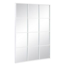 Espejo de pared Blanco Metal Cristal Hierro Ventana 90 x 3 x 120 cm Espejo de pared Blanco Metal Cristal Hierro Ventana 90 x 3 x 120 cm