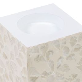 Portavelas Beige Nácar Madera MDF 10,5 x 10,5 x 10,5 cm