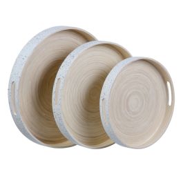 Bandeja de Aperitivos Natural 40 x 40 x 5 cm Blanco Bambú 3 Piezas Precio: 39.95000009. SKU: S8801761