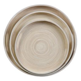 Bandeja de Aperitivos Natural 40 x 40 x 5 cm Blanco Bambú 3 Piezas Bandeja de Aperitivos Natural 40 x 40 x 5 cm Blanco Bambú 3 Piezas