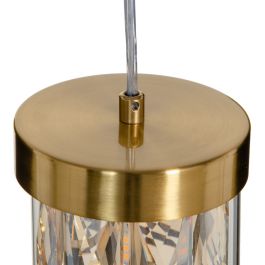 Lámpara de Techo Cristal Dorado Metal 11 x 11 x 45 cm