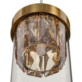 Lámpara de Techo Cristal Dorado Metal 11 x 11 x 45 cm