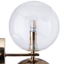 Lámpara de Pared 21 x 18,5 x 30 cm Cristal Dorado Hierro