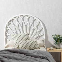 Cabecero de Cama 100 x 3 x 125 cm Blanco Ratán Cabecero de Cama 100 x 3 x 125 cm Blanco Ratán