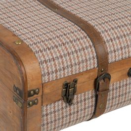 Juego de Baúles 80 x 41,5 x 25 cm Tejido Sintético Madera Cuadros (2 Piezas) Juego de Baúles 80 x 41,5 x 25 cm Tejido Sintético Madera Cuadros (2 Piezas)