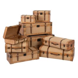 Juego de Baúles 80 x 41,5 x 25 cm Tejido Sintético Madera (2 Piezas) Juego de Baúles 80 x 41,5 x 25 cm Tejido Sintético Madera (2 Piezas)