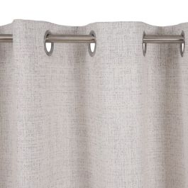 Cortina Beige Poliéster Plata 100 % algodón 140 x 260 cm