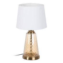 Lámpara de mesa Dorado Lino Metal Hierro 40 W 220 V 28 x 28 x 48 cm