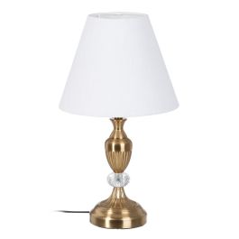 Lámpara de mesa Dorado Lino Metal Hierro 40 W 220 V 25 x 25 x 43 cm Lámpara de mesa Dorado Lino Metal Hierro 40 W 220 V 25 x 25 x 43 cm