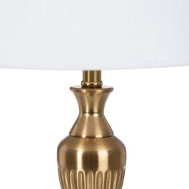 Lámpara de mesa Dorado Lino Metal Hierro 40 W 220 V 25 x 25 x 43 cm Lámpara de mesa Dorado Lino Metal Hierro 40 W 220 V 25 x 25 x 43 cm