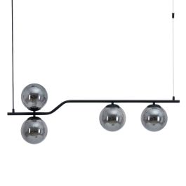 Lámpara de Techo 100 x 15 x 30 cm Cristal Negro Metal Lámpara de Techo 100 x 15 x 30 cm Cristal Negro Metal